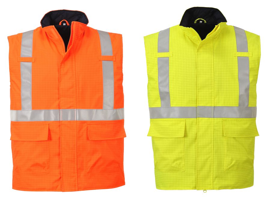 S776 Bizflame Rain Hi-Viz Antistatic FR Bodywarmer  S776 Bizflame Rain Hi-Viz Antistatic FR Bodywarmer